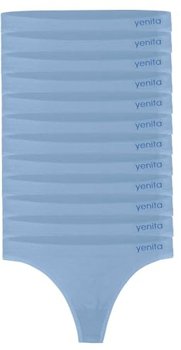 Yenita 12er Pack Damen Strings, Basic String Tanga