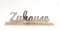 CB Home & Style Dekoschild Schriftzug Zuhause Silber Mangoholz 28 cm Aufsteller Deko Metall