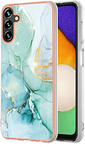 Samsung A34 5G Case Marble, Samsung A34 5G Phone Case for Girls Women Soft Gel Silicone TPU Bumper Cover Shockproof Anti-Scratch Protective Back Cover Case for Samsung Galaxy A34 5G, Green