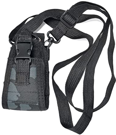 HYS Radio-Holster mit Gurt, Walkie-Talkie-Tasche, Nylon-Hülle, Schultergurt, passend für GPS-Radio, Motorola GP88S baofeng UV82 Midland Icom Zwei-Wege-Radio