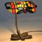 Uziqueif Schreibtischlampe Vintage Bankers Lamp, Tiffany Style Tischlampe,Lampenschirm Glas, Metall Basis, Tischleuchte FüR BüRo, Nachttischlampe Bankerlampe