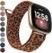 Oumida Armband für Fitbit Versa 3/4 & Sense/Sense 2 - Damen/Herren, Edelstahl Metall Ersatzarmband mit Starker Magnet, Klein Leopard