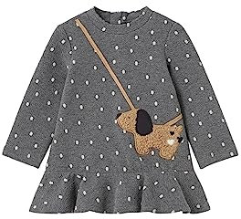 Mayoral Kleid Bestickte Tasche für Baby - Mädchen Dunkelgrau 18 Monate (86cm)