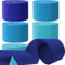 Kreppbänder Blau 4.5 cm x 25 m 6 Rollen Krepppapier Party Crepe Streamer Luftschlangen Dekorationen Blau