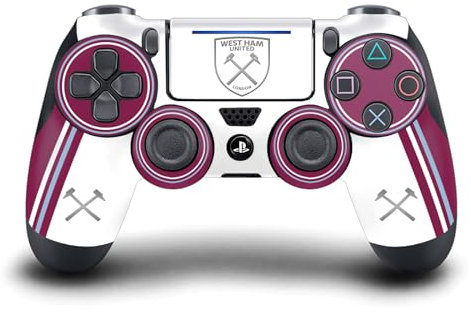 Head Case Designs Offizielle West Ham United FC Away 2023/24 Wappen-Set Vinyl Haut Gaming Aufkleber Abziehbild Abdeckung kompatibel mit Sony Playstation 4 PS4 DualShock 4 Controller