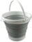 König Design Faltbarer Eimer Rund - Platzsparend & Robust - BPA-frei, Ergonomischer Griff - Haushalt, Outdoor (Grau, 10 Liter)