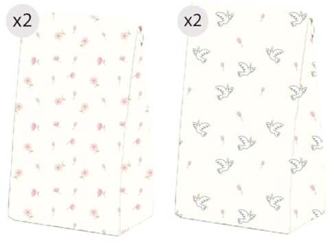 ROCKING GIFTS Set mit 4 Papierumschlägen für einfache Verpackung von Geschenken zur Kommunion für Mädchen, 26 x 32 cm