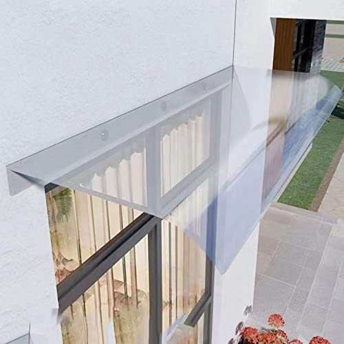 Polycarbonate Window Door Awning Canopy Front Door Canopy,Window Rain Shelter Cover Uv Block Sun Shade Porch Awning with Hardware,Rain Canopy for Patio Outdoor Garden (50x90cm/20x35)