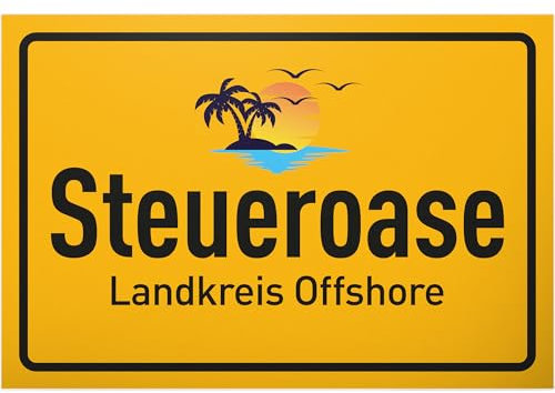 DankeDir! Steueroase Landkreis Finanzamt - Schild 30 x 20 cm - Spruchschild Geburtstagsgeschenk Türschild lustiger Spruch Steuerberater - Geschenk Party Deko Büro Geschenkidee Kollegen Freunde