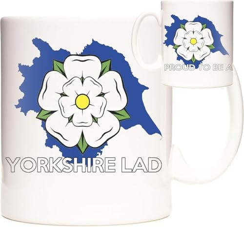 Yorkshire Gift Mug, Proud to Be A Yorkshire Lad. Patriotic 11oz Ceramic Gift Coffee Mug. Yorkshire Theme Gift for Tea Coffee or Hot Chocolate