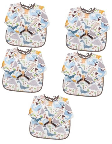 VICASKY 5st Kinderschürze Lätzchen Gesmoktes Kleid Für Kleinkinder Kinder Essen Lätzchen -overalls Lätzchen Für Kleinkinder Isst Lätzchen Malkittel Für Kleinkinder Baumwolle