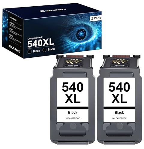 Coloran 540XL 541XL Wiederaufbereitung Druckerpatronen Ersatz für Canon 540 541 XL für Canon Pixma TS5150 MG3650 MG3650s MG4250 MG3150 MG3250 MX475 TS5151 (2 Schwarz)