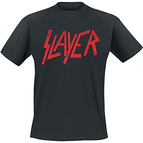 Slayer Logo Männer T-Shirt schwarz M 100% Baumwolle Band-Merch, Bands