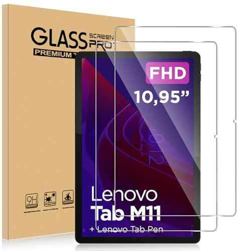 ELYCO Pellicola Protettiva Compatibile con Lenovo Idea Tab 11 Pollici (TB336ZU/TB336FU)/Tab M11/Tab K11, 2 Pezzi Vetro Temperato, 9H Durezza Anti Graffio, Anti-Olio/Anti-Impronta Schermo Pellicola