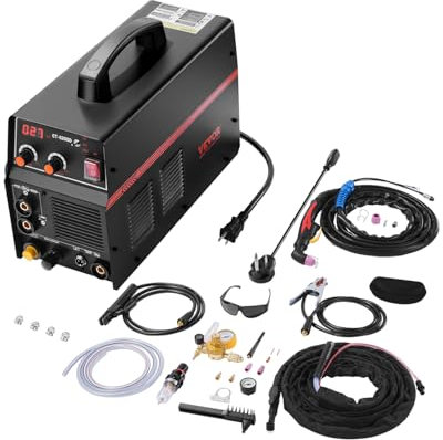 VEVOR Máquina soldadora de plasma 3 en 1, máquina combinada de cortador de plasma CT-520GD TIG/MMA, cortador de plasma de arco piloto de 30 A, soldador TIG y palo de 200 A, inversor IGBT digital de