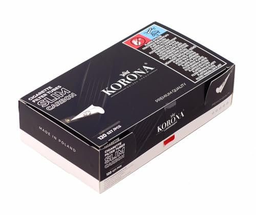 Korona Slim Carbon Filterhülsen, 6,8 mm Durchmesser, 120 pro Box 10 Boxen (1200 Hülsen)