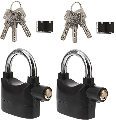 UPKOCH 2 Stück Sicherheits Bügelschloss mit Alarm und Schlüssel Robuster Kompakt und Vielseitig für Fahrrad Motorrad Tür und Lager und Einfach Tragbar