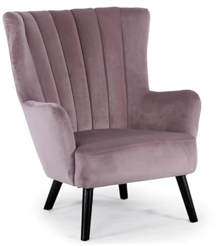 Paris Prix Fauteuil Scandinave Velours Velvet 94cm Rose