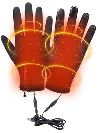Heated Gloves Touchscreen Windproof Hand Warmers Mittens | Electric Hand Warmers Heating Gloves for Men Women Winter Motorcycle Bike Scooter Cycling Riding Ski Running Driving Sports