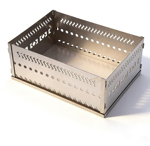 Yanmis Saunasteinhalter, Tragbarer Saunasteinkorb, Großes Fassungsvermögen, Mehrzweck-Edelstahl für Holzkohle-Holzofen (SL 300)