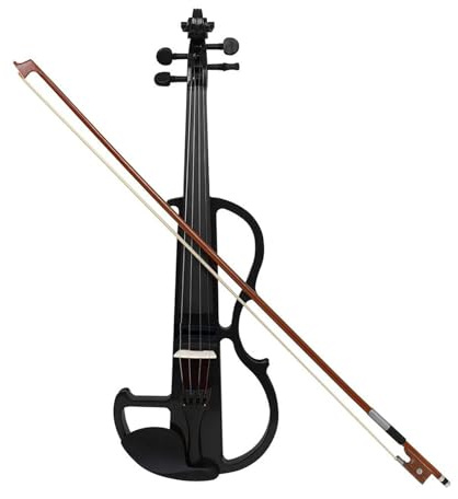 Violine E Geige 4/4 Für Anfänger Und Erwachsene Mit Silent Body Und Zubehör(Black)