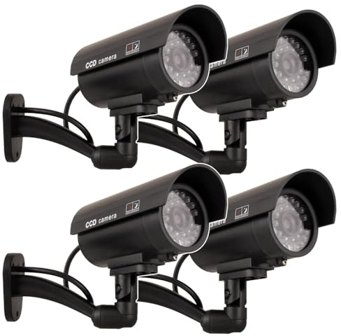 Maclean IR9000 B Kamera Dummy Überwachungskamera Attrappe Alarmanlage Camera wasserdichte LED-Licht (4)