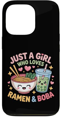 Hülle für iPhone 13 Pro Nur EIN Mädchen, das Ramen & Boba liebt