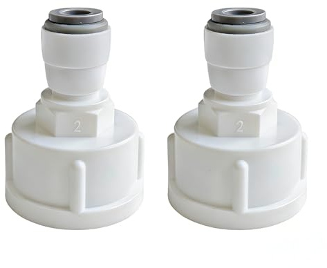 2pcs Raccord Tuyau Eau Frigo, 3/4 Femelle à 1/4 Filtre à Eau Raccord Rapide,Matériau POM Alimentaire Double Joint, Sans Fuite, Compatible avec Filtre à Eau, Purificateur, Réfrigérateur et Système d’