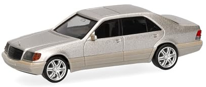 Herpa Modellauto Mercedes-Benz 600 SEL V12 mit Brabus-Felgen, rauchsilber metallic, Miniatur im Maßstab 1:87, Sammlerstück, Made in Germany, Modell aus Kunststoff