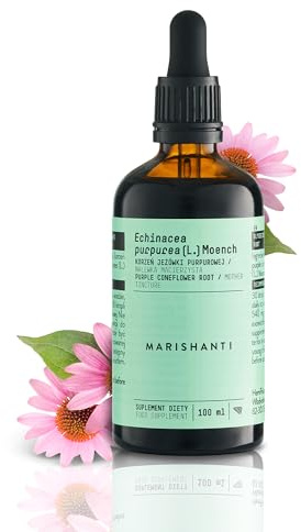 Echinacea (Echinacea purpurea) Alkoholfreie Urtinktur – flüssiger Extrakt – Tropfen – 100 ml – Nahrungsergänzungsmittel – Marishanti – 100% natürlich und vegan | Echinacea (Echinacea purpurea) als flüssiger Pflanzenextrakt - Nahrungsergänzungsmittel, 100% natürlich, vegan und rein