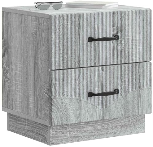 vidaXL Nachttisch 2 pcs Graues Sonoma 43 x 34,5 x 44,5 cm, Vintage Nachttisch, rechteckiges Nachtkästchen, praktische Möbel, schicke Aufbewahrungslösungen, Wohnaccessoires