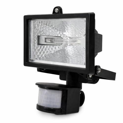 Kmf Supplies 500W Halogen Security Floodlight with PIR Motion Sensor, Aluminium, Wall Mounted, IP44, Outdoor
