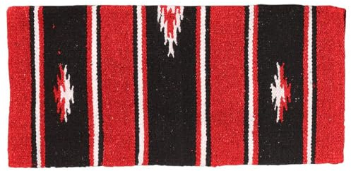 Tough1 Sierra Acrylic Blend Pony Saddle Blanket - Red/Black/Cream