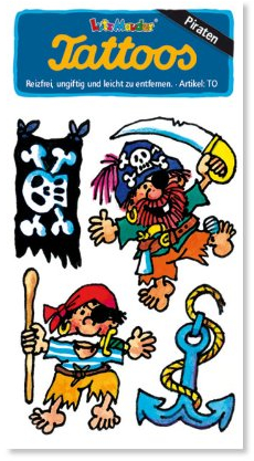 Piraten Tattoos von Lutz Mauder // Kinder Kindertattoo Tatoo Tatto Kindergeburtstag Geburtstag Mitgebsel Geschenk