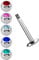 Labret Stecker Titan Piercing Set2 1,2 mm x 7 mm mit 5 Stein Kugeln