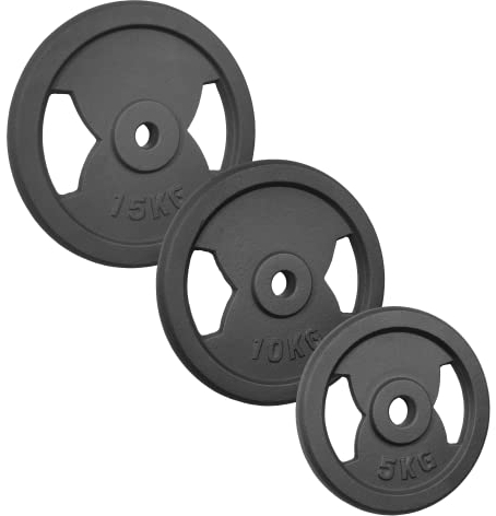 POWER-XTREME Hantelscheibe | Gewichtsscheibe | Gusseisen | 30/31 mm | mit Griffen | Studio (5kg)