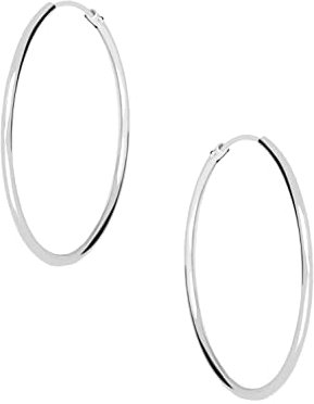 My Gold Damen Mädchen Creolen Ohrringe Gold 585 Echtes Weissgold (14 Karat) Ø 20mm Goldohrringe Pretty C-04111-G411