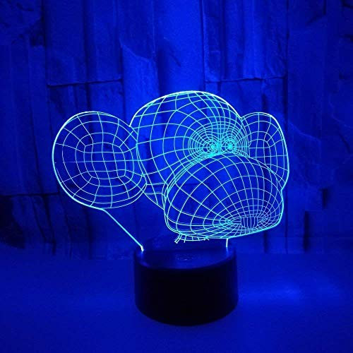 HPBN8 Ltd 3D Affe Optical Illusions LED Lampen Tolle 7 Farbwechsel Berühren Tabelle Schreibtisch-Nacht Licht Mit USB-Kabel für Kinder Schlafzimmer Geburtstagsgeschenke Geschenk