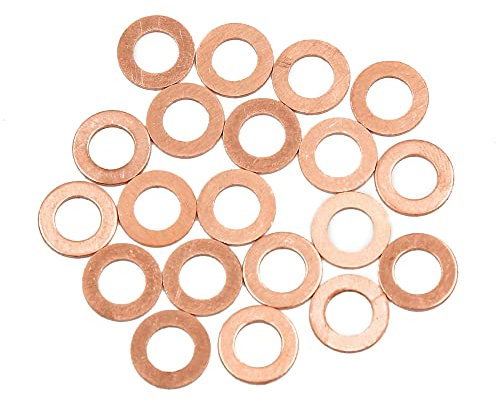 sourcing map rondelles en cuivre joints d'étanchéité plats anneaux 20 Pcs 8 mm diamètre intérieur