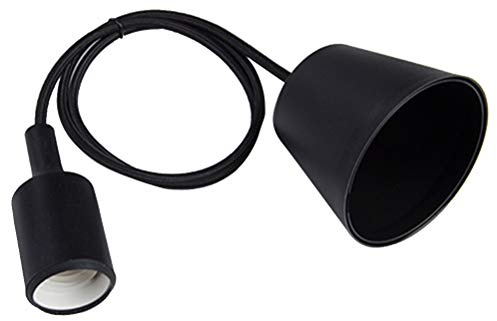 OSALADI Lampenfassung E27 Hängelampe mit Lampenfassung aus Silikon (schwarz)