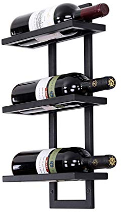 Porte-bouteilles mural en fer Porte-bouteilles en métal en métal Porte-bouteille en verre de vin inversé suspendu Présentoir à vin Stockage De Liège Store Rouge, Blanc, Champagne, Noir, 3 bouteilles