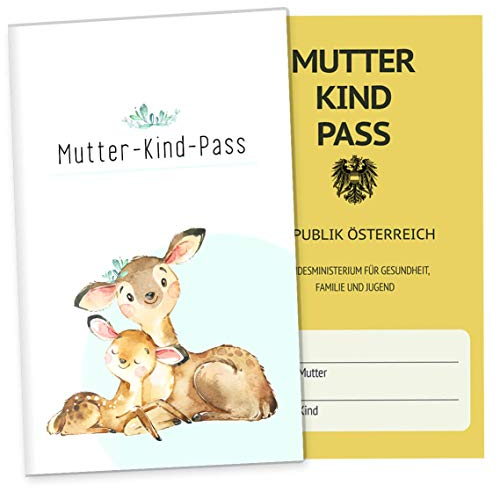 OLGS Mutter-Kind-Pass Schutzhülle Österreich – Hab dich lieb Reh Design, Praktische Aufbewahrung für MuKi-Pass & Ultraschallbilder, Ideales Schwangerschaftsgeschenk