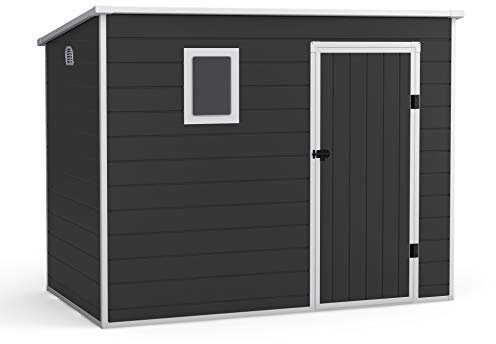 BillyOh Oxford 8x5 Plastic Garden Shed with Floor, Lockable Door, Window & Vent – Weatherproof Plastic Shed, Outdoor Storage for Tools, Bikes & Equipment – Durable, Low-Maintenance & Fire-Resistant