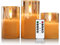 Eldnacele LED Kerzen mit Timerfunktion, flammenlose Kerzen mit Fernbedienung, elektrische Echtwachskerzen im Glas, flackernde Flamme 3-teilige led Kerzen-Set, Art Zimmer Deko, Gold