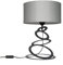 Light-Home Lampenschirm Tischlampe Modern - Elegante Nachttischlampe für Schlafzimmer Wohnzimmer - Tischleuchte E27-45x30 cm - Schwarz und Grau