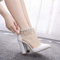 Crystal Queen Fibbia Cinturino Donna Scarpe da Sposa Tacchi Sandali con Tacco Perla Strass Donna Sexy Décolleté con Plateau Bianco