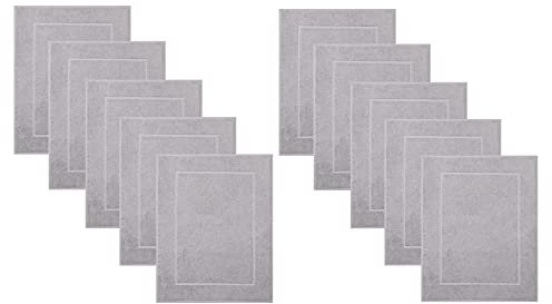 Betz 10 Stück Badvorleger Badematte Badteppich Duschvorleger Frottee Premium 100% Baumwolle Größe 50x70 cm Qualität 650g/m² Farbe Silber