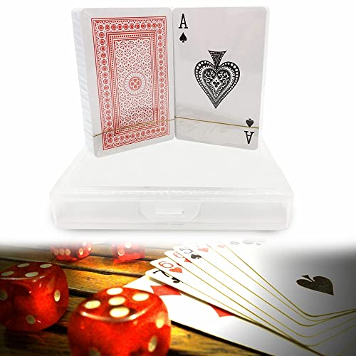 ANTEVIA - Lot de 2 Jeux de Carte 54 à Jouer plastifiées avec boîte de Rangement | Plus DE 10 MODÈLES | Adulte Poker Tarot Rami Belotte Étanche (Cards)