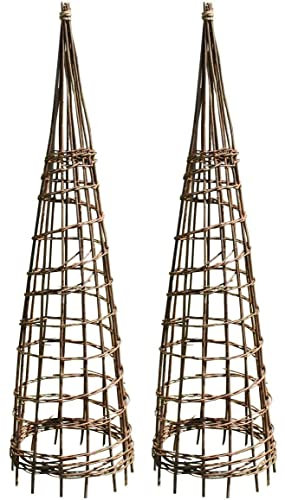 Selections Set of 2 Rustic Willow Garden Obelisks (1.2m)