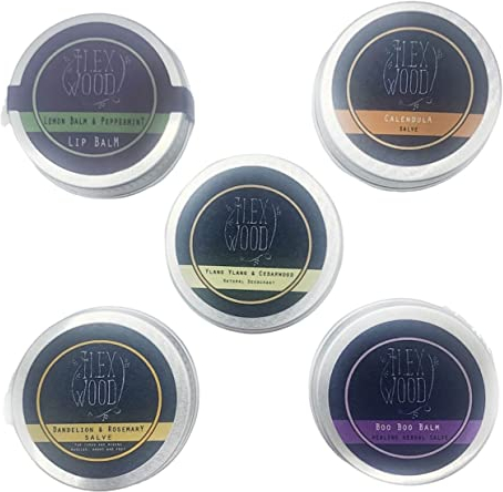 Veganes, natürliches Hautpflege-Reisepaket – Lippenpflege, natürliches Deodorant, Hautreizungen, Abschürfungen, Insektenstiche, lindert Hautausschläge, Juckreiz, Sonnenbrand, Ekzeme. Handgefertigt